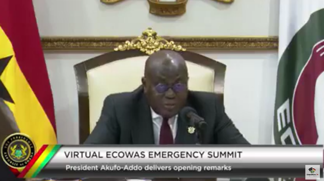 President AKufo-Addo's Opening Remarks at Virtual ECOWAS Emergency Summit