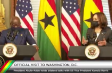 President Akufo-Addo and Vice President Kamala Harris address the press at the White House